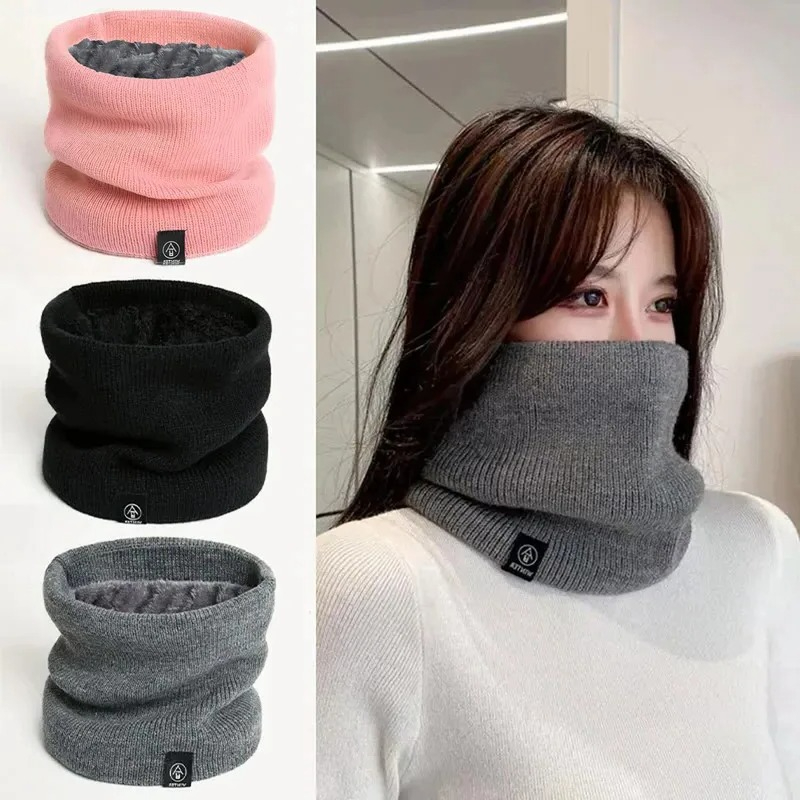 Muffler Men Wool - Modne damskie dziergane szaliki, jednolite, przypominające