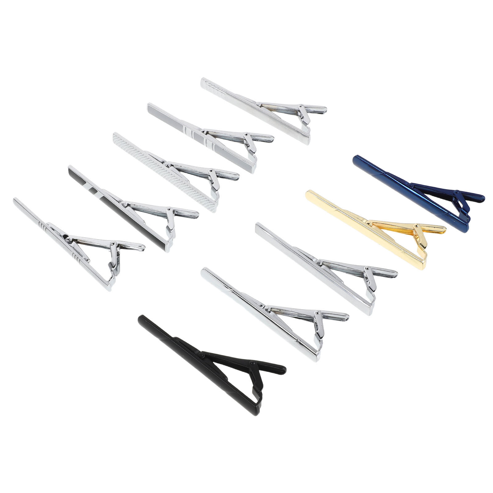 Tie Bar Set Gift - Zestaw 10 szt. eleganckich miedzianych klipsów