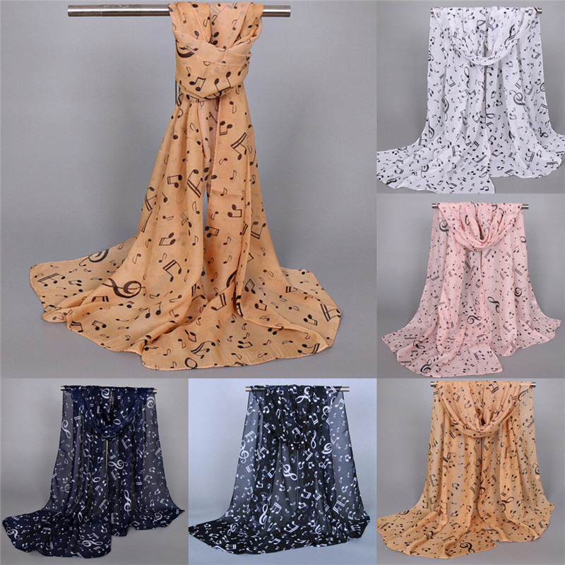 Infinity Scarf Knit - Wysokiej jakości szale nadruk nut panie