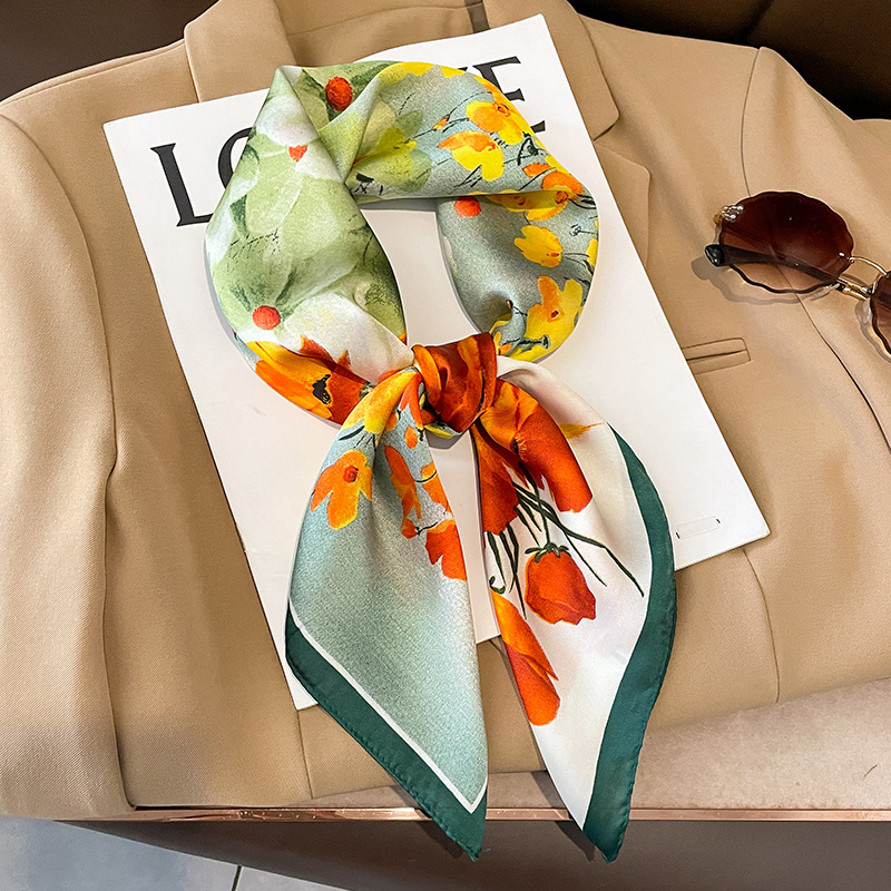 Scarf Silk Square - 70x70cm jedwabny szalik kwadratowy dla kobiet