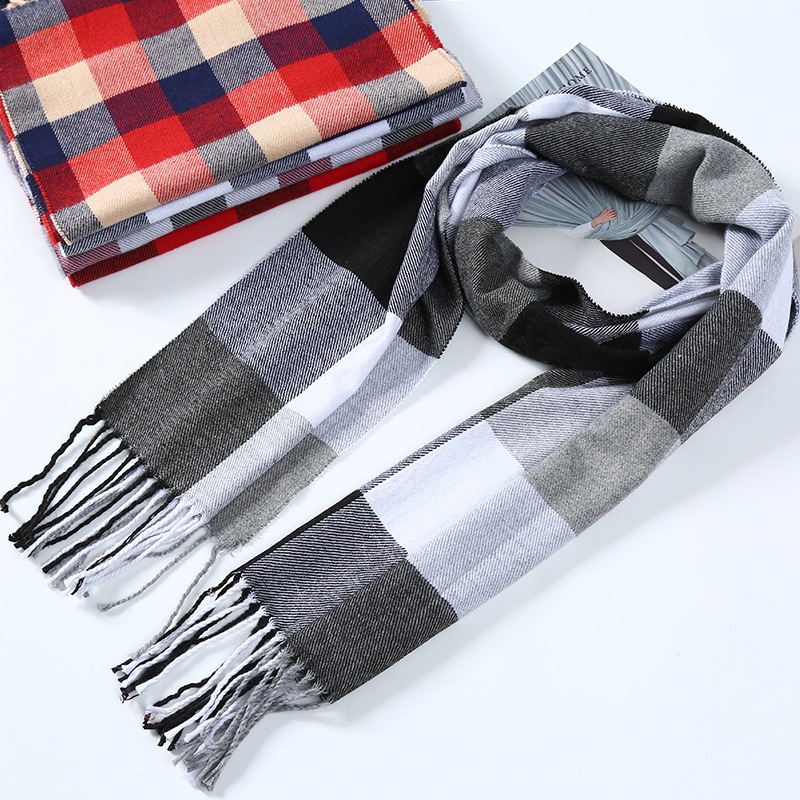 Zimowy szalik męski w kratę sz – Muffler Men Wool recenzja i cena