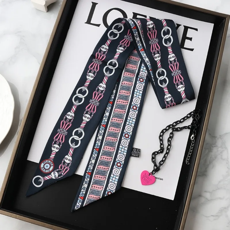 Modny, cienki jedwabny szalik  – Ascot Neck Scarf recenzja i cena