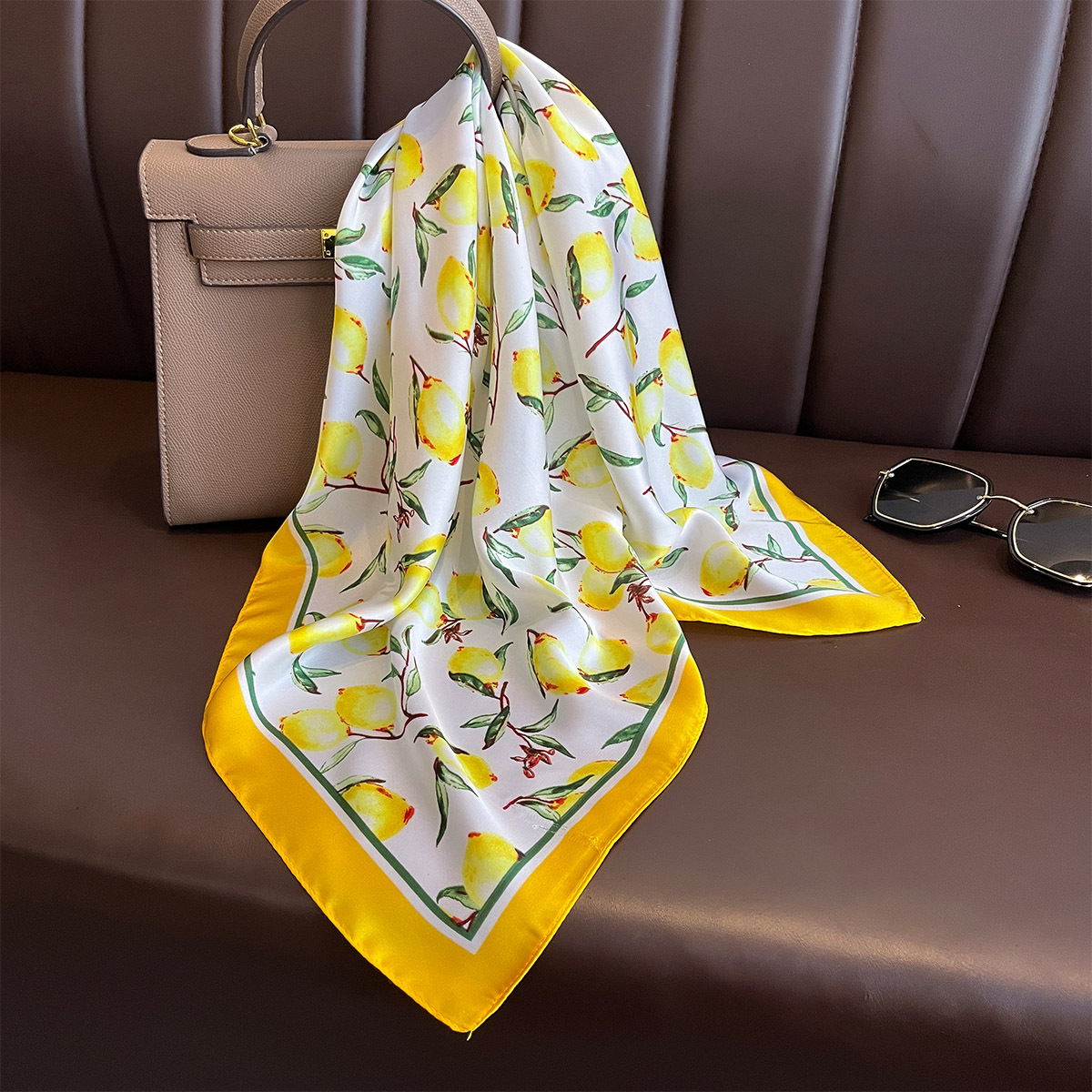 2025 Nowy żółty nadruk cytryny – Ascot Neck Scarf recenzja i cena