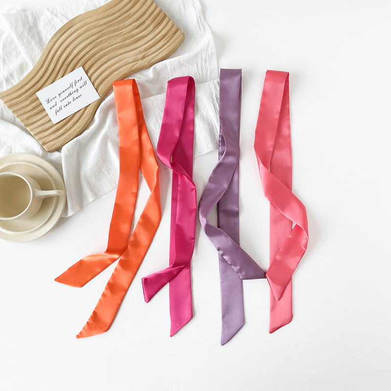 4x100cm Satynowy jedwabny wąsk – Ascot Neck Scarf recenzja i cena